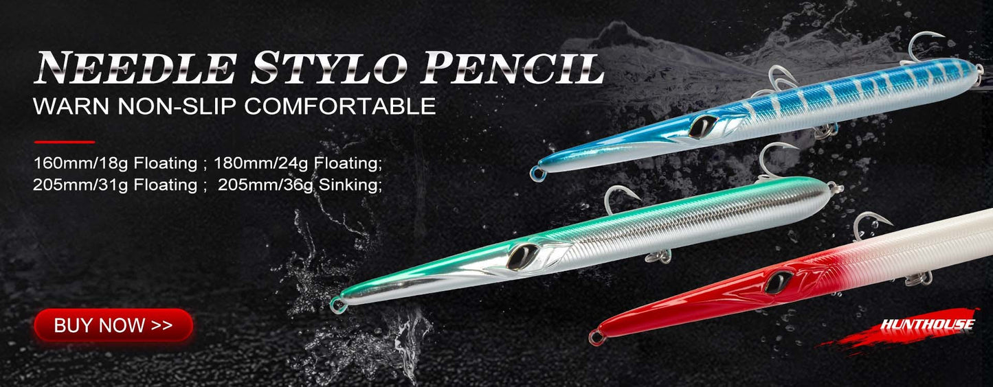 Isca Artificial Hunthouse Articulada Lápis 3 Seções 255mm/30.6g Agulha Sinking Swimbait para Anchova Robalo Material de Pesca