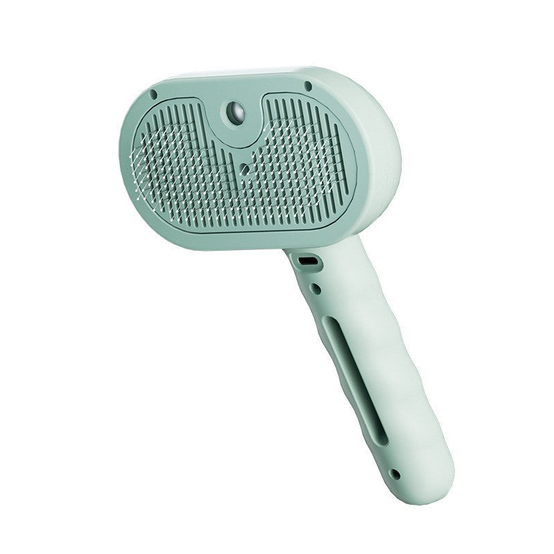 Pente a vapor para cães, escova de massagem para animais de estimação, carregamento USB, cabeça redonda segura, dentes macios, pente universal para remoção de pelos para cães e gatos