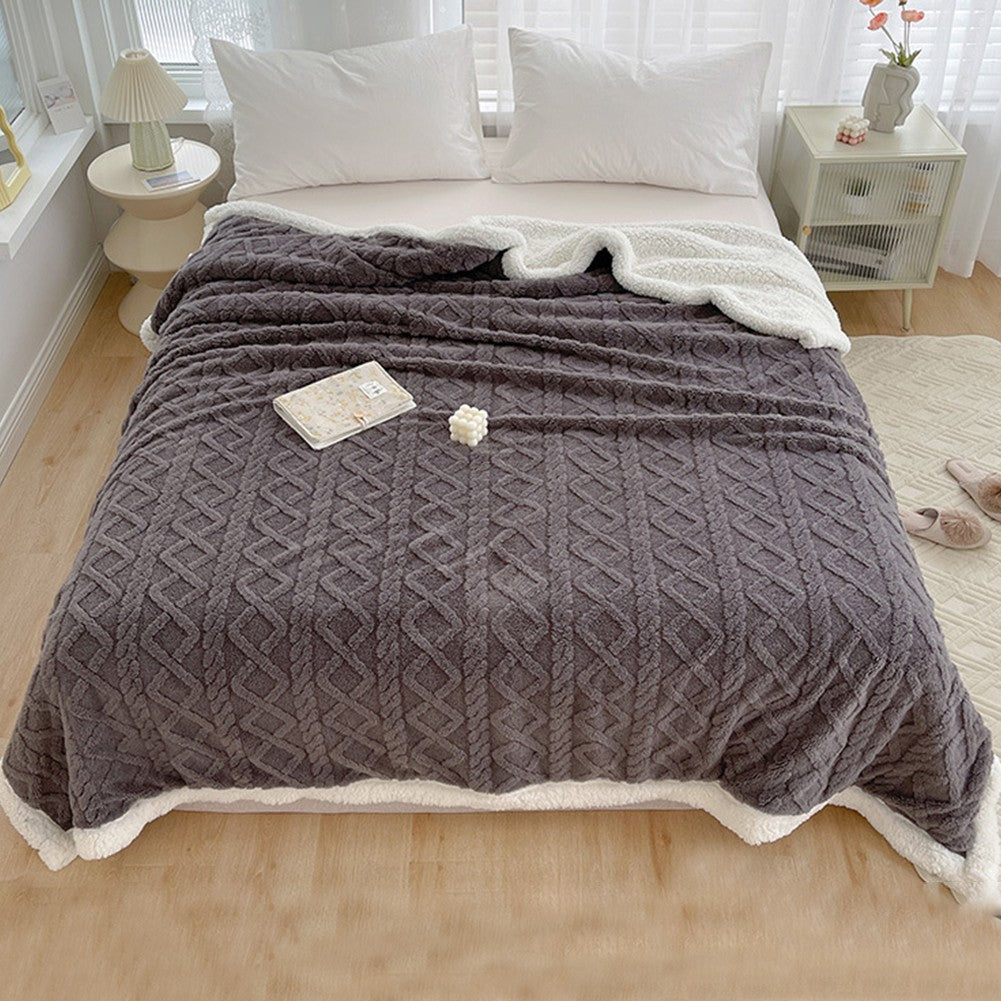 Winter Bed Blanket Wool Throw Blanket Keep Warm Winter Bed Blanket Double Sided Throw Sofa Cover Blanket Flannel Throw Bedspread