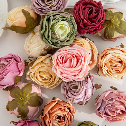 Artificial Flower Burned Edge Rose Wedding Bridal Bouquet Decor Home Outdoor Garden Festival Party Wreath Diy Ins Gift Scrapbook