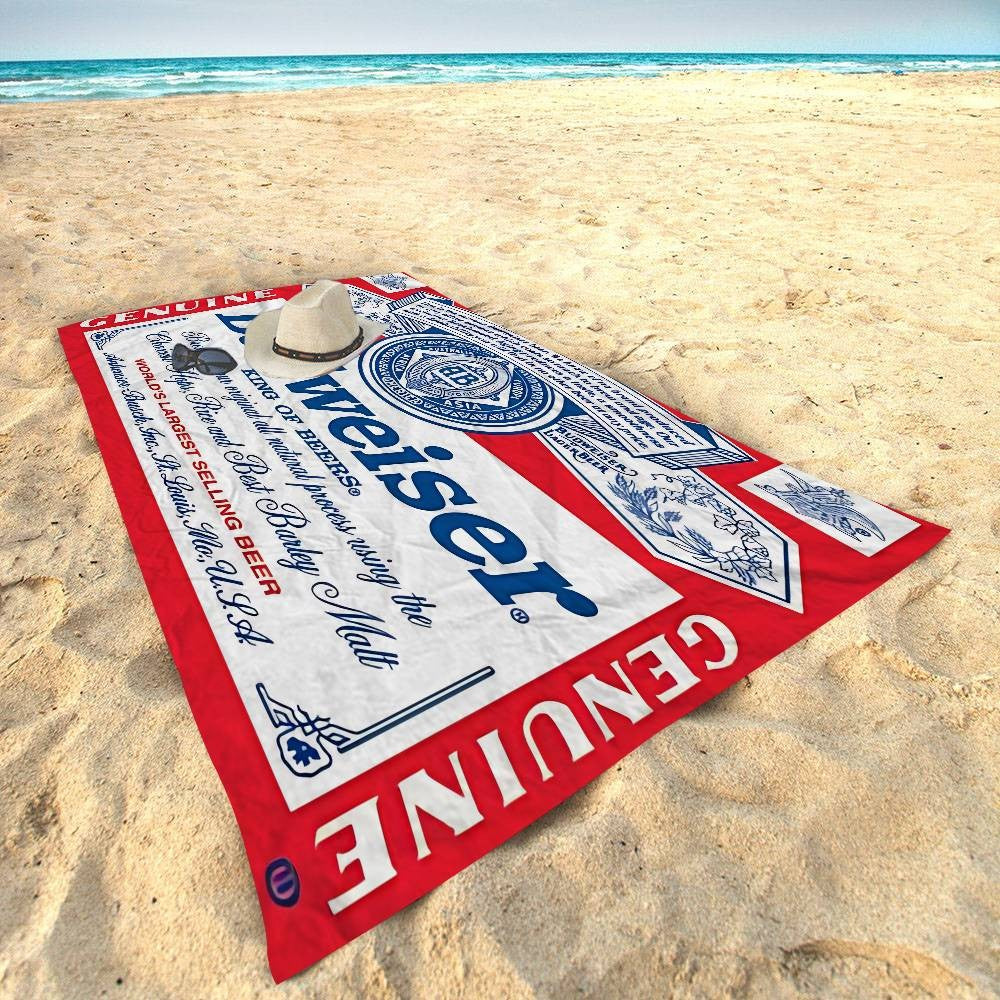 King Of Beer B-Budweiser Big Microfiber Beach Towels Quick Dry Towel Sand Beach Towels Pool Towel For Travel Swim Pool Yoga