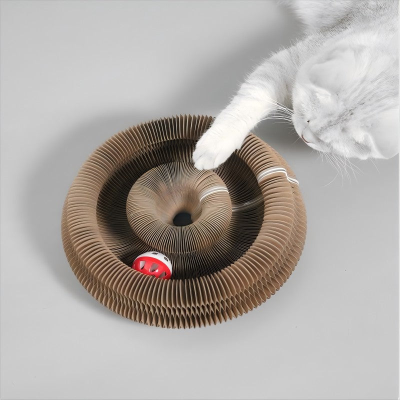Brinquedo Dobrável Kitten Curl para Gatos Arranhador Mágico de Órgão Durável de Papelão Reciclável Cama para Gatos Arranhador Interativo