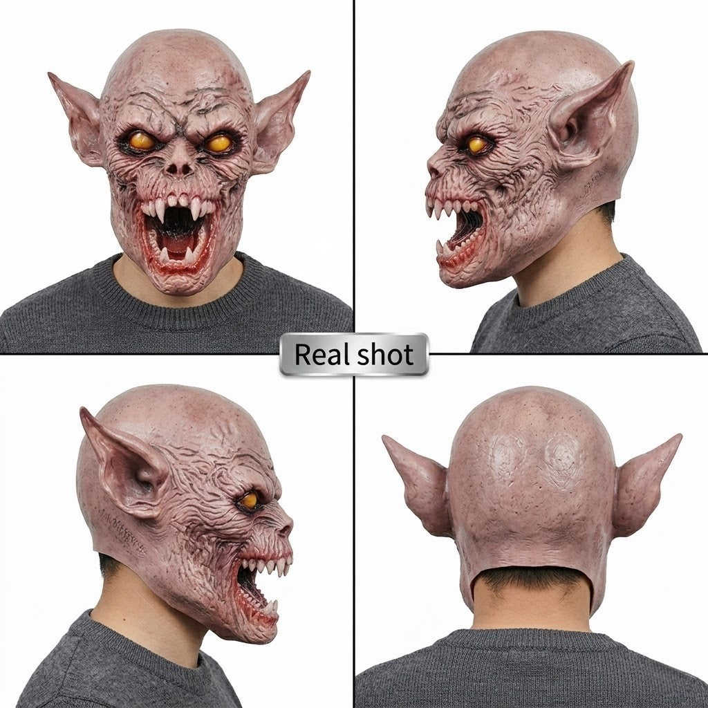 Scary Realistic Demon Vampire Mask Latex Full Head Horror Ghoul Monster Mask For Halloween Cosplay Party Props Adult Costume
