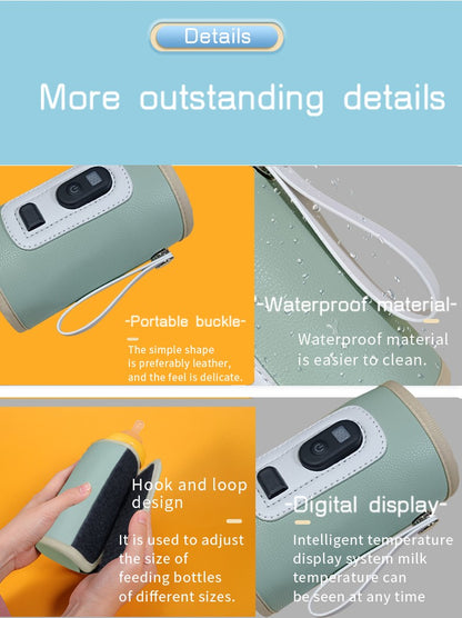 USB bottle warmer bag, baby milk insulation bag, portable multifunctional bottle warmer, suitable for home travel and cars.