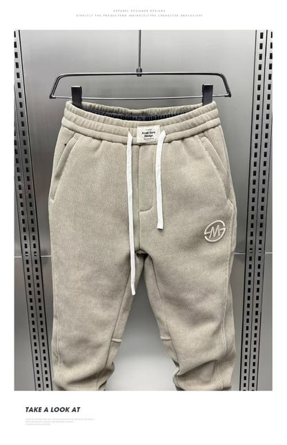 Calças Casuais Masculinas Americanas Calças de Algodão de Alta Qualidade para Outono Inverno Uso Diário Masculino Casual Calças de Moletom Soltas de Tamanho Grande