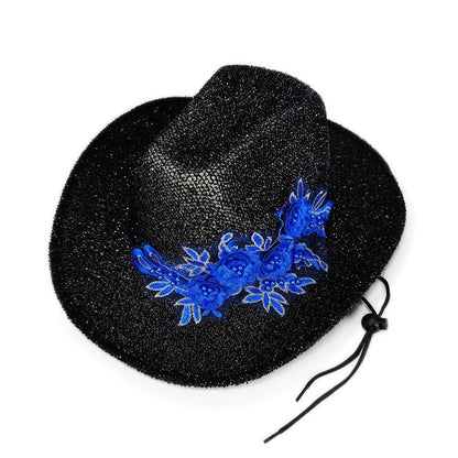 3d Flower Fedora Exquisite Fashion Panama Hat Embroidery Fedora Hat Superior Women'S Wedding Hat For Party Fashion Outfit