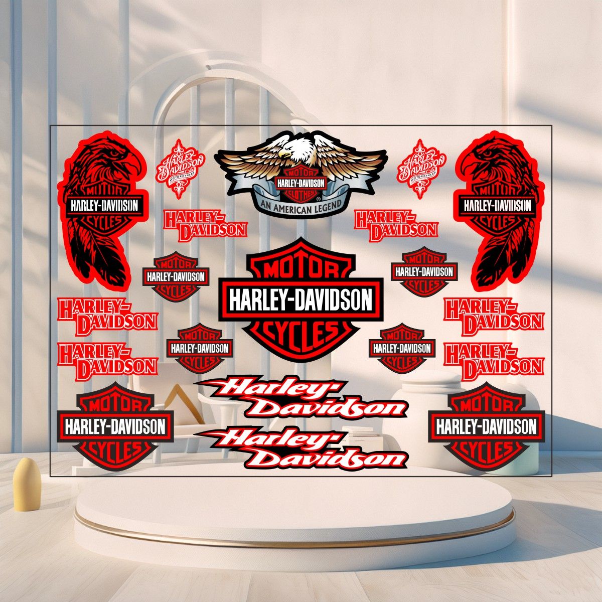 Kit de Adesivos Refletivos de Natal Logo Harley Davidson para Moto Sportster 883 Sportster S 1250 Fat Boy 117