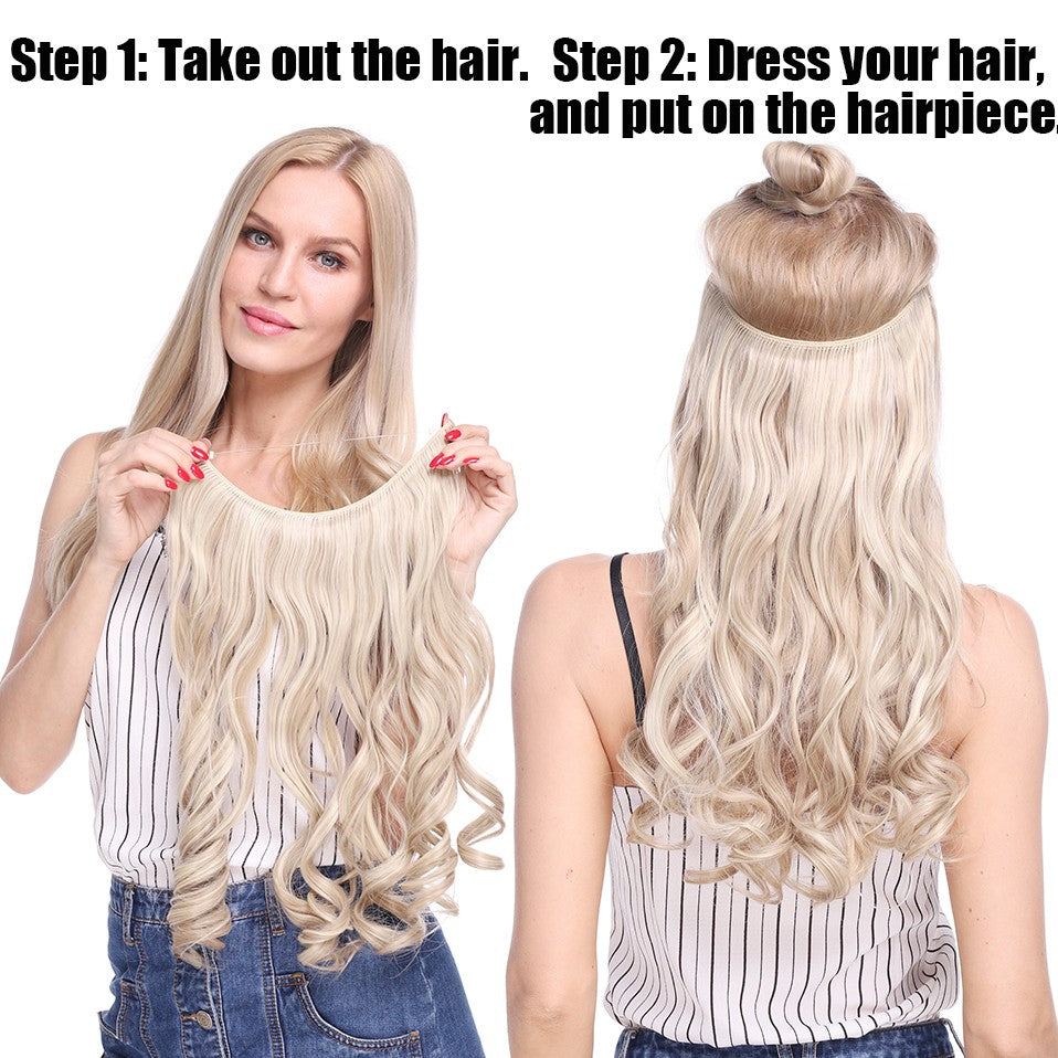 BENEHAIR Cabelo Sintético com Fio Invisível Sem Clipes Extensões de Cabelo Linha Secreta de Pesca Apliques de Cabelo Falso Para Mulheres