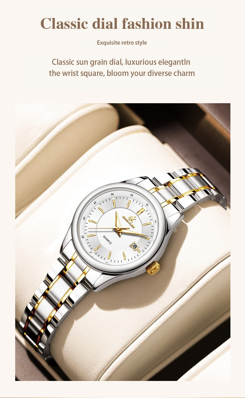 ERNIE KLEIN Women‘s Watches Simple Luxury Fashion Elegant Female Wristwatch Waterproof Luminous Date Exquisite Gift for Girl