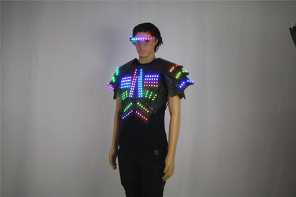 COSPLAY-Luminous LED Clothing, Fluorescent Glasses, Stage Show Armor, Night Show, Party Atmosphere Props