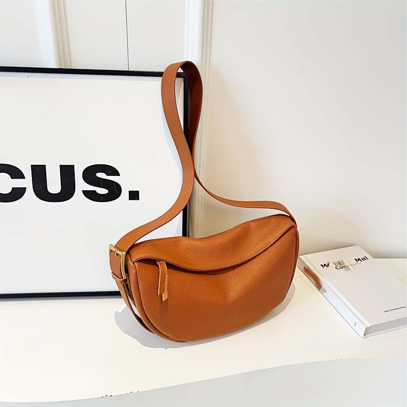 Fashionable retro new leather bag, women's dumpling bag, shoulder bag, crossbody bag, trendy and versatile soft leather bag