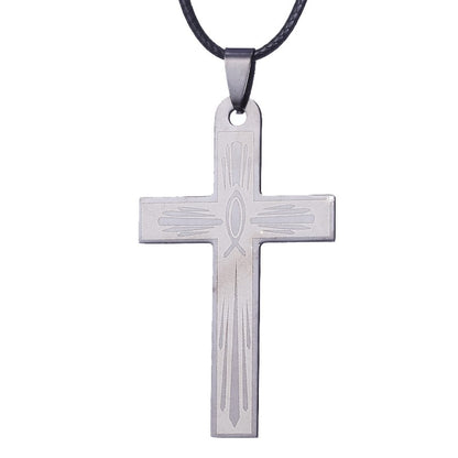 Colar de Bíblia ZRM Joias em Aço Inoxidável com Pingente de Cruz de Jesus para Homens e Mulheres Presentes