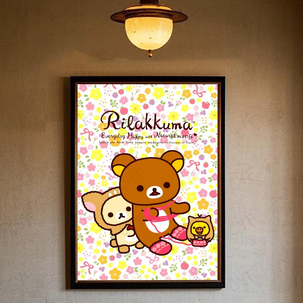 Cute Cartoon Anime R-Rilakkuma Poster High Quality Wall Art for Home Office Bedroom Living Room Hallway Bar Perfect Gift Idea