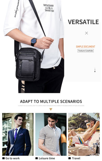 Brand 100% Genuine Leather Men's Shoulder Bags Messenger Bag for Men Crossbody Bags new Small Man Designer Handbag Bolso Male