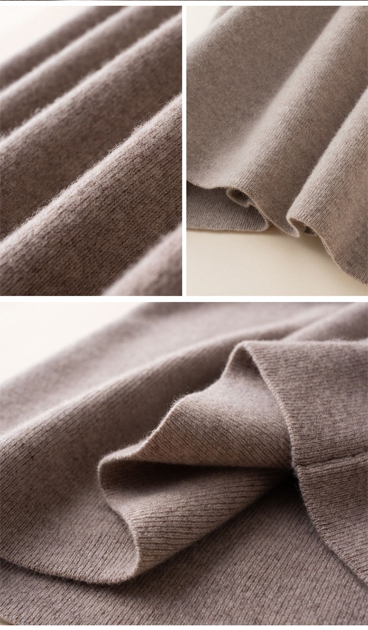 100% pure wool skirt new women's autumn and winter mid-length high-waisted thin cashmere skirt knitted all-match hip skirt