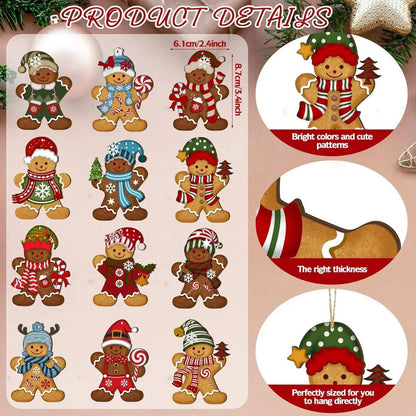 Christmas Gingerbread Man Ornaments Xmas Tree Wooden Hanging Pendants 2026 New Year Party Home Decoration Kids DIY GIft