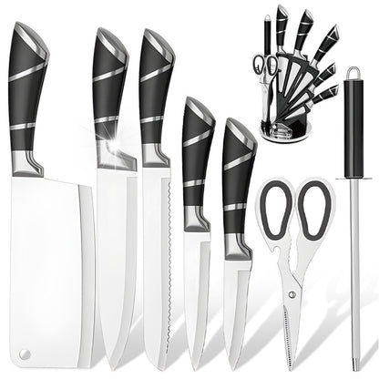 Conjunto de Facas de Cozinha de Aço Inoxidável ZENG Afiadas Revestidas Antiaderentes Facas de Chef com Amolador para Cortar Fatiar Picar e Trocear