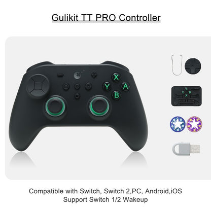 GuliKit TT Pro/Max Wireless Controller for Nintendo Switch 1/2 with Tension Adjustable TMR Joysticks for Windows Android iOS