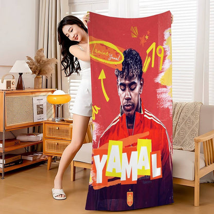 Popular Football Stars L-Lamine Y-Yamal Microfiber Beach Towel Absorbent dry Soft Yoga Swimming Resort Mountain Climbing Towel