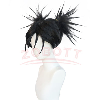Jujutsu JJK Manga Choso Cosplay Wig Anime Jujutsu Kaisen Black Double Ponytail Hair Sticker Itadori Yuji Halloween Wig Women Men