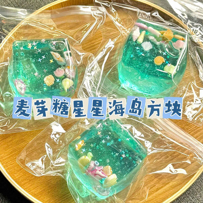 Ocean Style Embedded Shell Slow Rising Squishy Toy Sensory Toys Mochi Stress Relief Kawaii Cute Office Fidget Toy For Adults