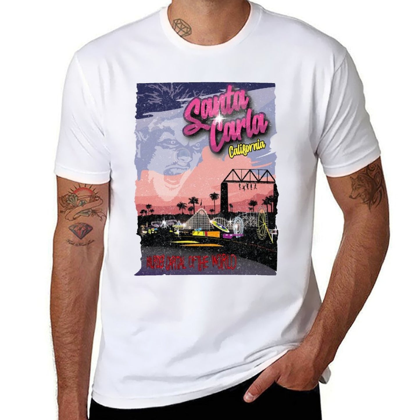 Santa Carla broadwalk T-Shirt anime t shirts oversize man tshirt black cotton t-shirt plain for man package T-Shirt