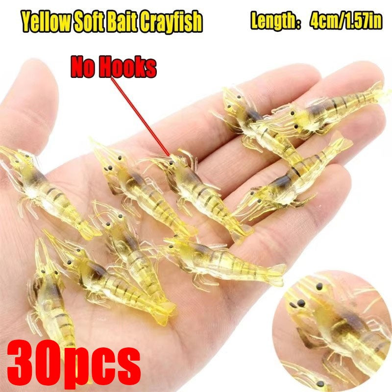 10/20/30 PEÇAS Isca Macia de Camarão para Pesca com Anzol, Iscas Artificiais Crankbaits para Pesca, Iscas Artificiais Wobblers para Pesca de Arrasto