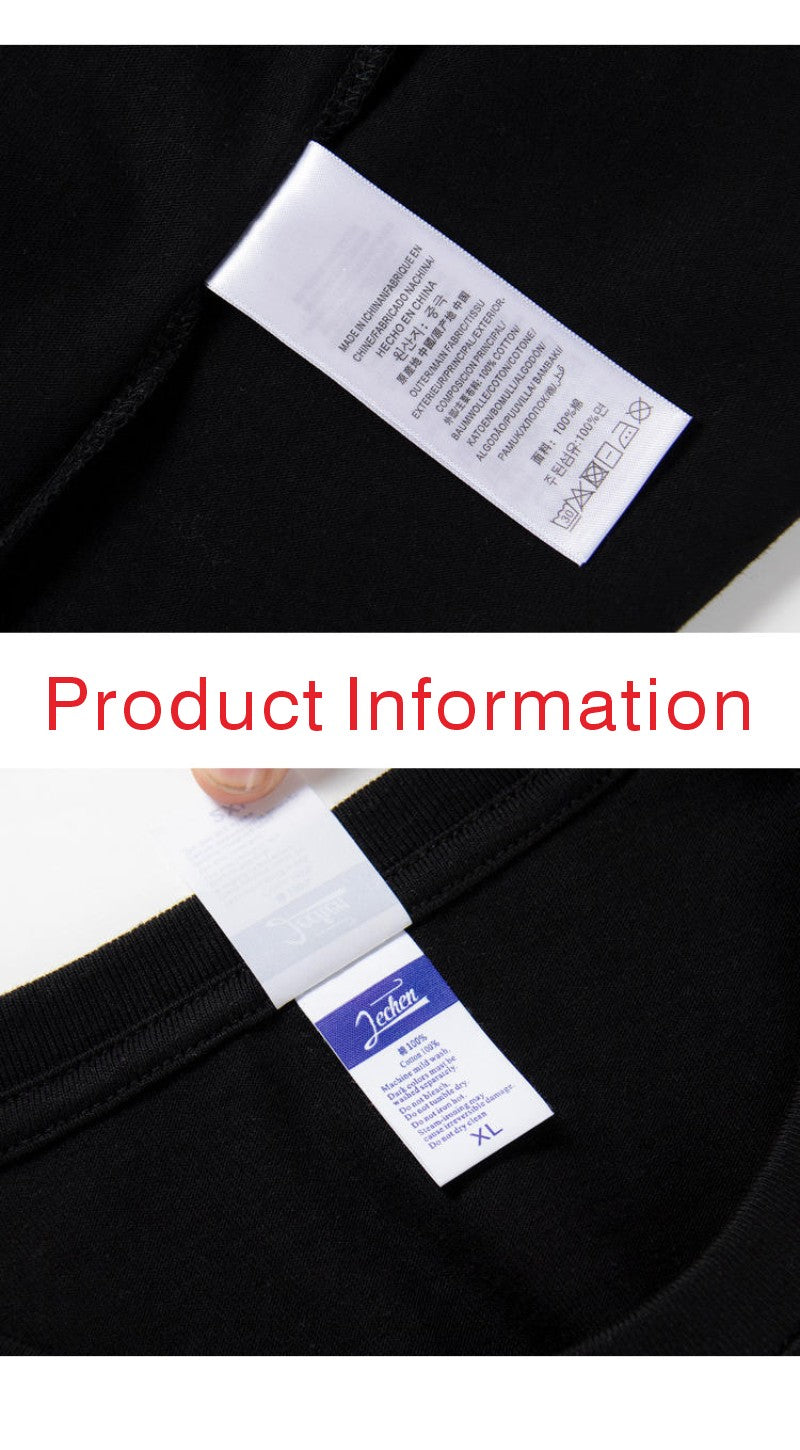 Cotton heavy-duty men's and women's T-shirts, summer breathable short sleeves, customized printing, logo embroidery