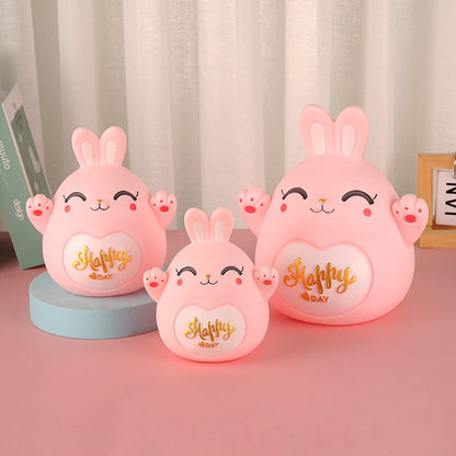 Cartoon Rabbit Piggy Bank Home Living Room Bedroom Ornament Children's Gift Vinyl Anti-fall Piggy Bank Home Accessories