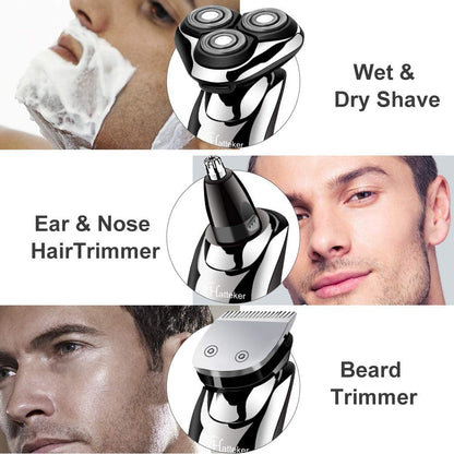 3in1 wet dry powerful electric razor for men body beard hair trimmer rechargeable electric shaver face shaving machine kit
