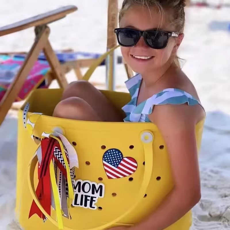 Fashion Large Beach Bags EVA Rubber Waterproof Storage Baskets Travel Shopping Handbag Women Shoulder Solid Color Jelly Bag