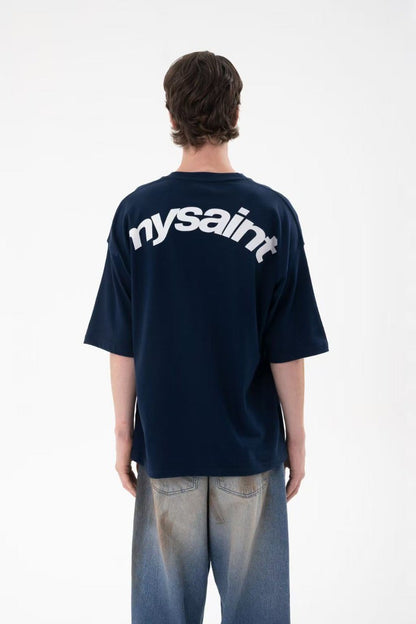 Y2K retro punk street English logo print design fashionable couple casual short sleeved hip hop gothic Harajuku loose shirt