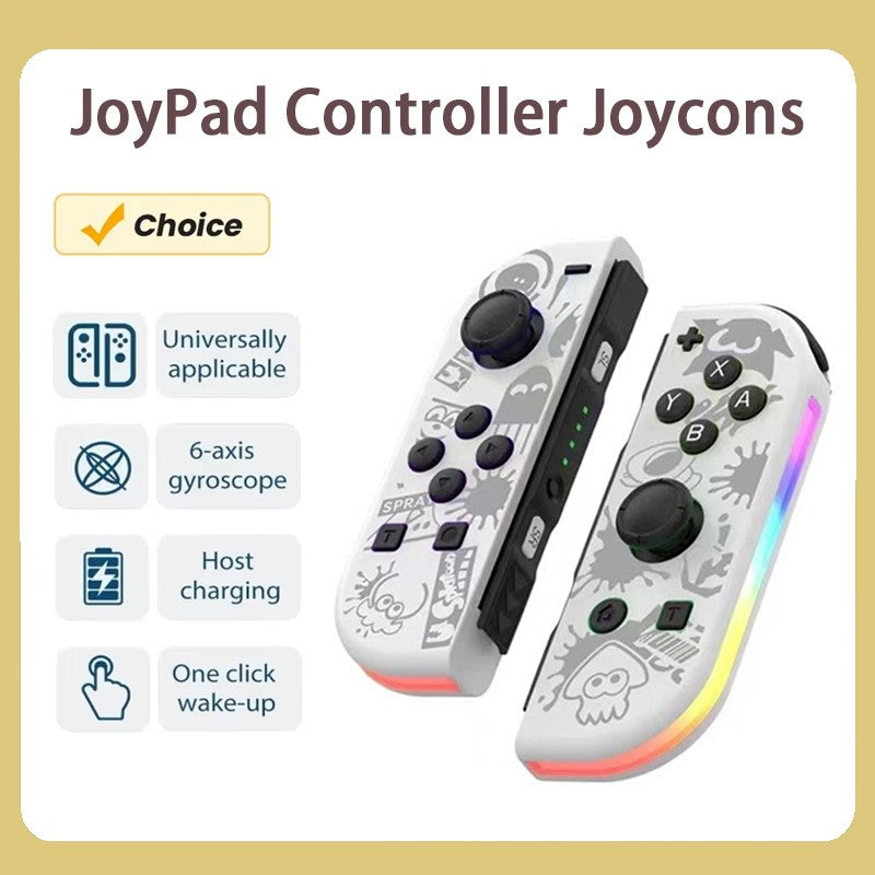 RGB LED Left & Right Joypad for NS Switch Controller BT 5.2 Joy-Con Gamepads Joystick with Dual Vibration for Switch/Lite/Oled