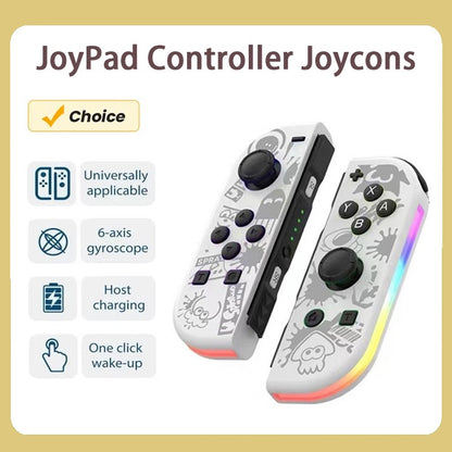 RGB LED Left & Right Joypad for NS Switch Controller BT 5.2 Joy-Con Gamepads Joystick with Dual Vibration for Switch/Lite/Oled