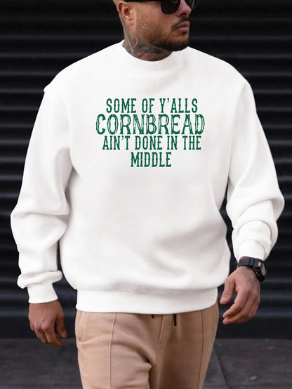 2025 New Sweatshirt For Men'sEnglish Font Pattern Printing Cotton Round Neck Fashion Casual High Quality Daily Top Clothing