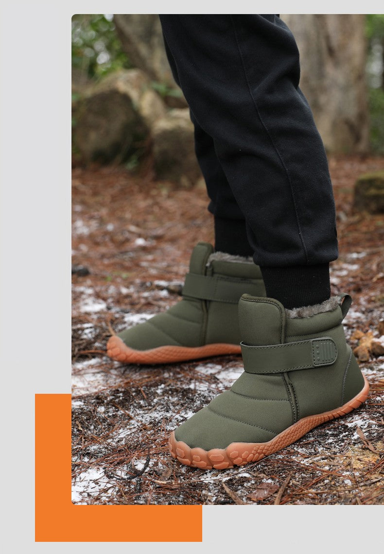 Kids 2025 New Wide Toe Barefoot Snow Boots Boys Girls Winter Minimalist waterproof Sneakers Girls Boys Non-Slip Warm Snow Boots