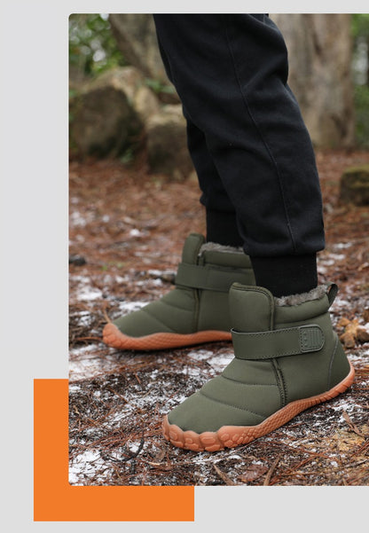 Kids 2025 New Wide Toe Barefoot Snow Boots Boys Girls Winter Minimalist waterproof Sneakers Girls Boys Non-Slip Warm Snow Boots