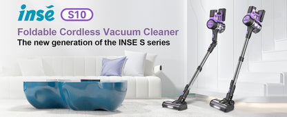 INSE S10 Cordless Vacuum Cleaner, 6-in-1 Stick Vacuum with 45Kpa Powerful Suction, Max 50 Min Runtime Rechargeable Battery