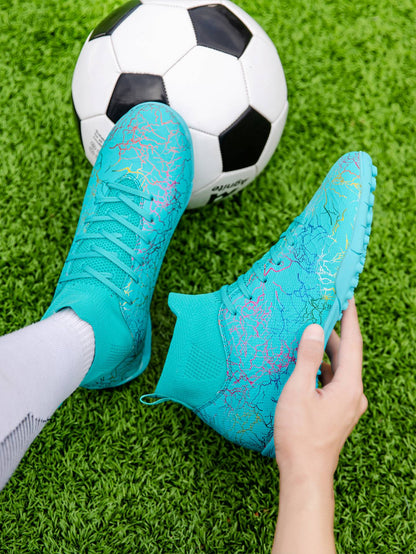 Professional High-Top Soccer Shoes for Men, Tf, Broken Nails (Referring to Cleats), Short Nails (Referring to Studs), Artificial Turf Training, Breathable, Anti-Slip