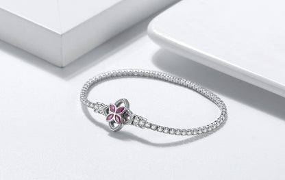 ORSA JEWELS Authentic 925 Sterling Silver Tennis Chain Bracelet Moulding Process Hanmade High-end Hand Chain for Man Woman SB128