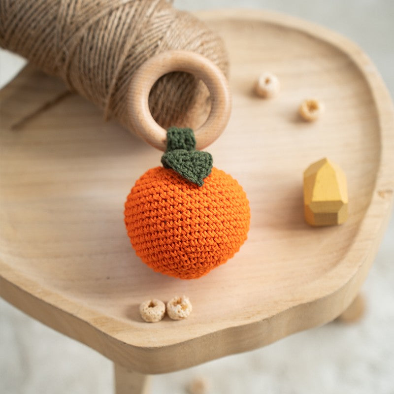 1 Brinquedo Chocalho de Crochê para Bebê Fruta Pulseira de Madeira com Design de Limão e Cereja Brinquedo Musical Chocalho para Bebês Brinquedos Mordedores Presentes para Recém-Nascidos