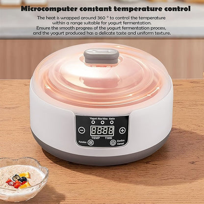 Máquina de Iogurte Automática com Temperatura Constante para Uso Doméstico, Máquina de Natto, Baixo Ruído, Multifuncional, para Cozinha, 1.2L