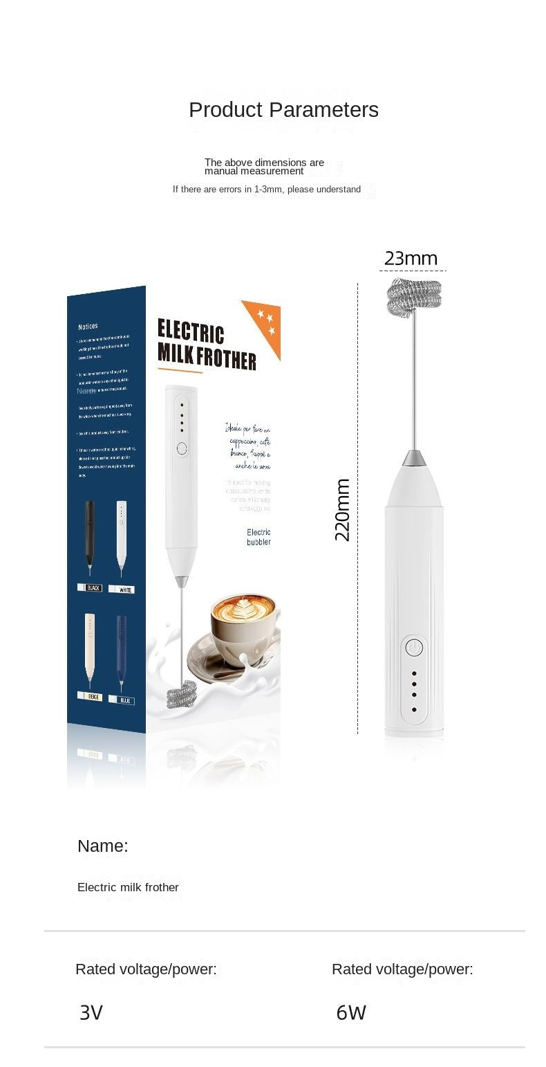 Handheld milk frother, 3-speed electric egg beater, charging portable beverage jam milk coffee machine, household kitchen mixer