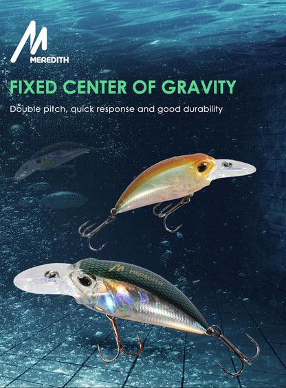 MEREDITH JERK CRANK M65 8A 14g Hot Model Isca de Pesca Artificial Rígida 11 Cores Wobbler Minnow Profissional de Qualidade Profundidade 2.0-2.5m