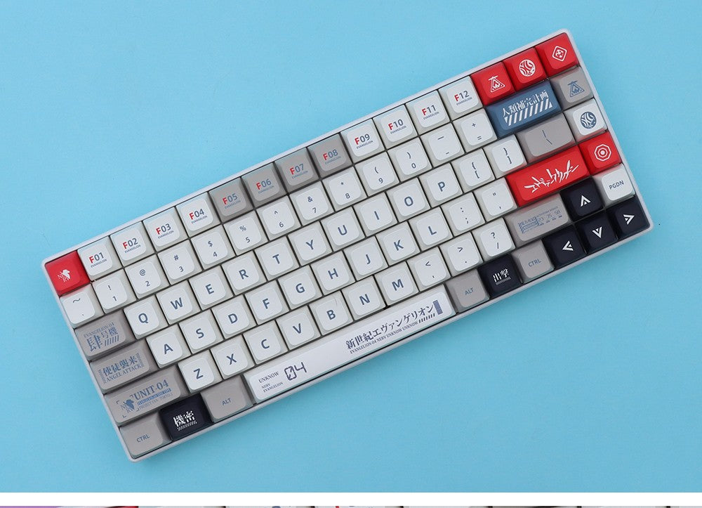 Keycaps Personalizadas Tema Eva Animação Japonesa Perfil XDA PBT Sublimação para Teclado Mecânico com Switch MX GMK