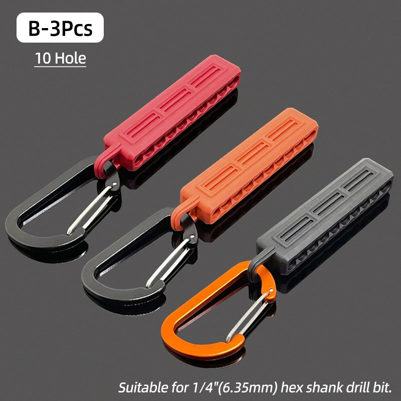 Suporte de Bits de Chave de Fenda Hexagonal de 1/4" Portátil Estojo Organizador com 10/22 Furos para Armazenamento de Bits de Broca para Cabeças de Chave de Fenda Ferramentas de Estojo