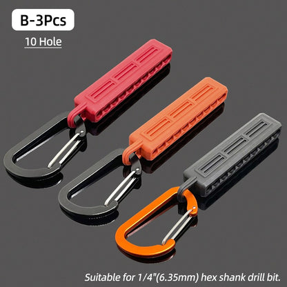 Suporte de Bits de Chave de Fenda Hexagonal de 1/4" Portátil Estojo Organizador com 10/22 Furos para Armazenamento de Bits de Broca para Cabeças de Chave de Fenda Ferramentas de Estojo