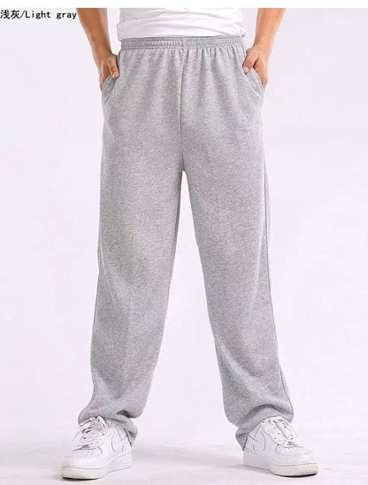 Men's Cotton Blend Elastic Waist Sports Casual Trousers Stretchy Sweatpants Solid Color Jogger for Daily Wear Running Streetwear