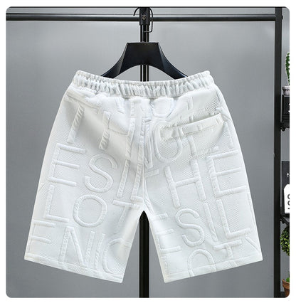 Letters Size 5XL 6XL 7XL Fashion New Knitted Shorts Men Comfortable Elastic Waist Clothing Male Breathable Short Trousers