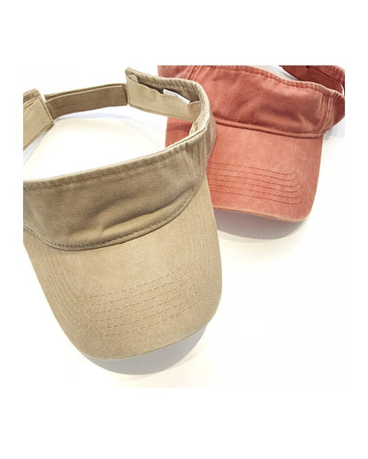 Chapéus de Sol de Verão Algodão Lavado Viseira Topo Aberto Feminino Masculino Esporte Viagem Chapéu de Praia Cor Sólida Protetor Solar Anti Uv Viseira Bonés de Golfe